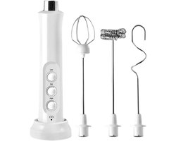 Melkschuimer Mixer - Keuken Accessoire - Koffie Maken - Drie Snelheden Instelbaar - USB Oplaadbaar - Wit