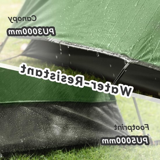 Tent voor 2/3/4 personen, waterdicht, 3-4 seizoenen, ultralichte tent met kleine verpakkingsmaat, koepeltent, direct opzetten voor trekking, outdoor, festivals. — afbeelding 2