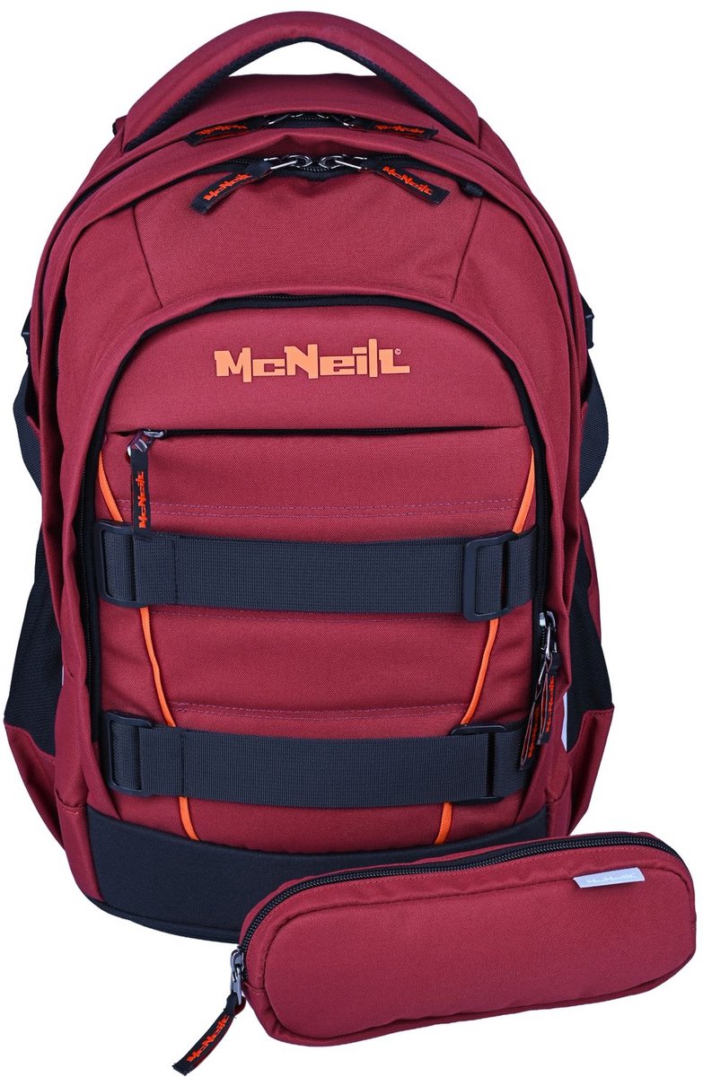 McNeill schoolrugzak LUCA 2:0 School Backpack Bordeaux & Orange (rood)paars