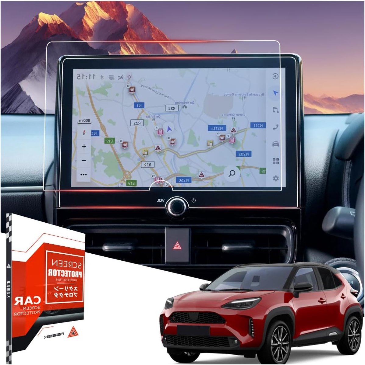 Displaybeschermfolie voor Yaris Cross 2024-2025, 2 stuks 6H Nano, touchscreen en navigatie bescherming accessoires