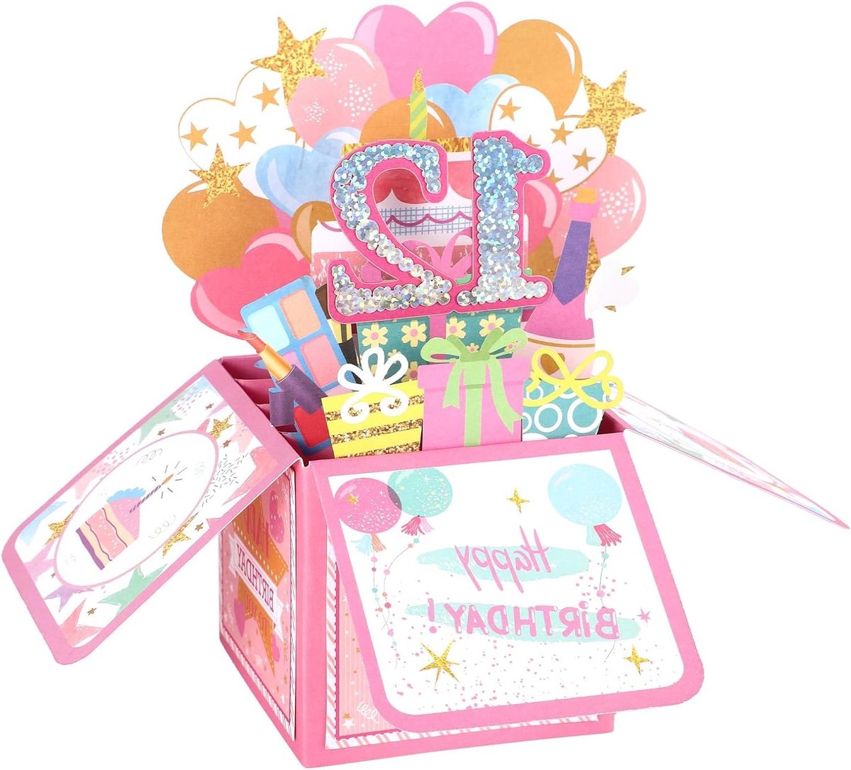 3D Pop-up Verjaardagskaart voor 12e Verjaardag, Creatieve en Stijlvolle Cadeaukaart met Envelop voor Jongens en Meisjes