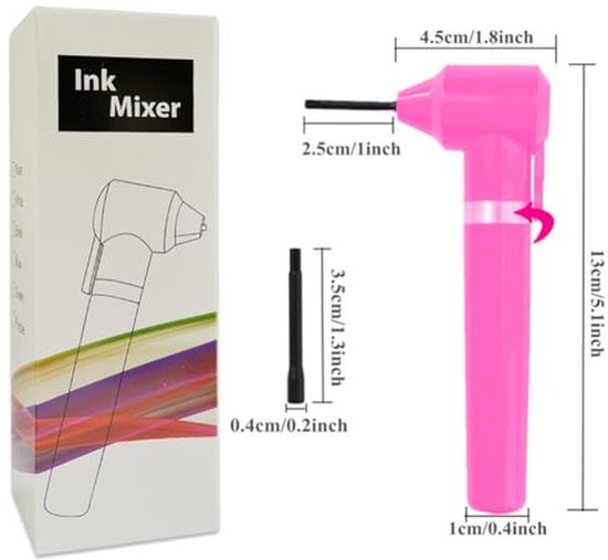 Inktmixer - Pigment blender - Kleuren mengen - Efficiënte werking - 100 stuks sticks - Roze — afbeelding 3