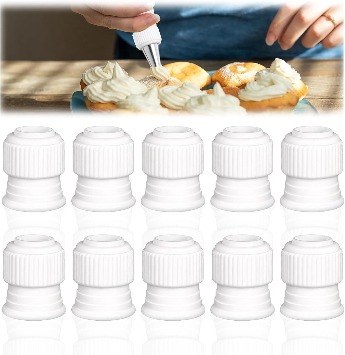Spuitmondadapter voor spuitzakken, 10 stuks