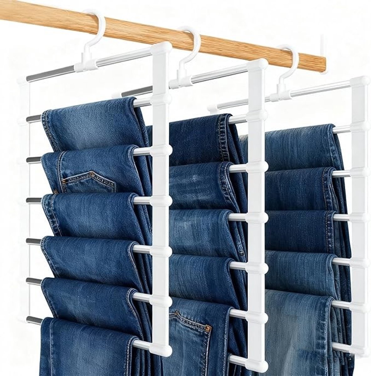 Opvouwbare Broekenhanger Set van 3 - 6 Lagen - Ruimtebesparend