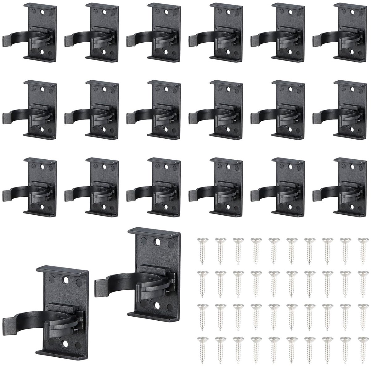 20 Stuks Zelfklevende Clips voor Keuken en Badkamer, Ideaal voor Plinten en Pedestals, Inclusief 40 Schroeven voor Eenvoudige Bevestiging