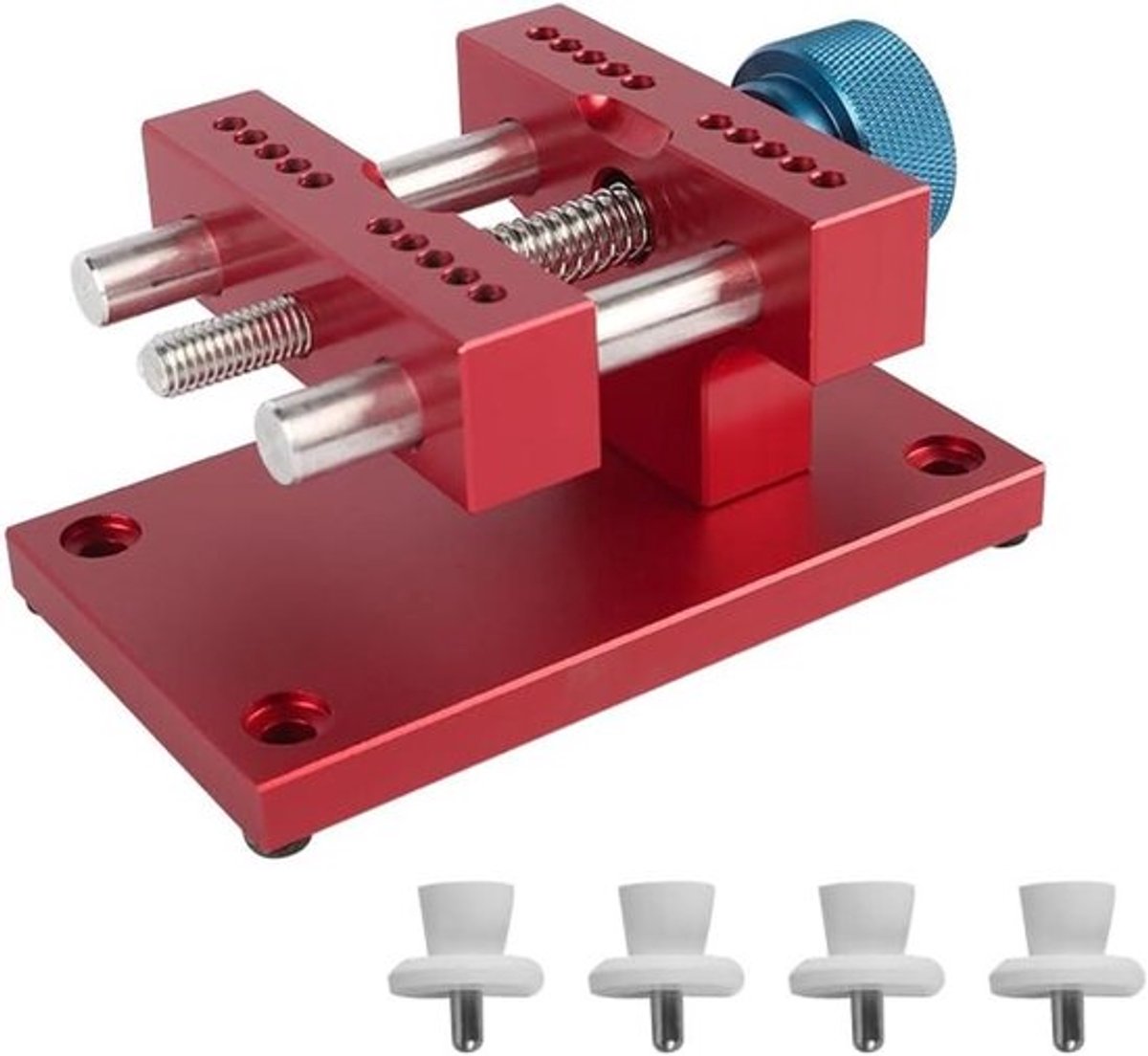 Horloge Reparatie Gereedschap - Verstelbare Horlogekast Houder - Tafel Horloge Klem - Niet-Kras Metalen - Horlogemaker Reparatie Gereedschap - Geschikt voor Horloge Reparatie - Zilver - Verstelbare Horlogekast Houder