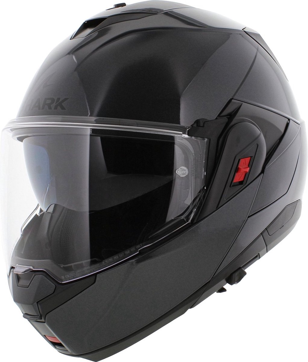 Shark Oxo helm solid glans antraciet S - systeemhelm motorhelm