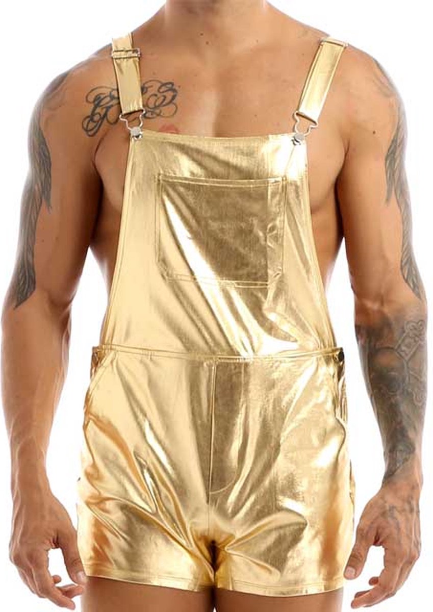 Goedkoopste Erotische jarretel overall heren - Jumpsuit - Festival - BDSM - PU Leder