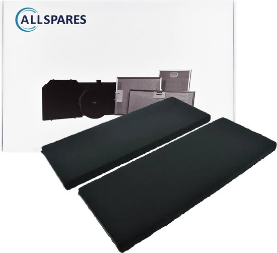 Filtre à charbon AllSpares (2 pièces) pour Hottes aspirantes adapté à Novy Monoblock 692060 (370x149x20mm)
