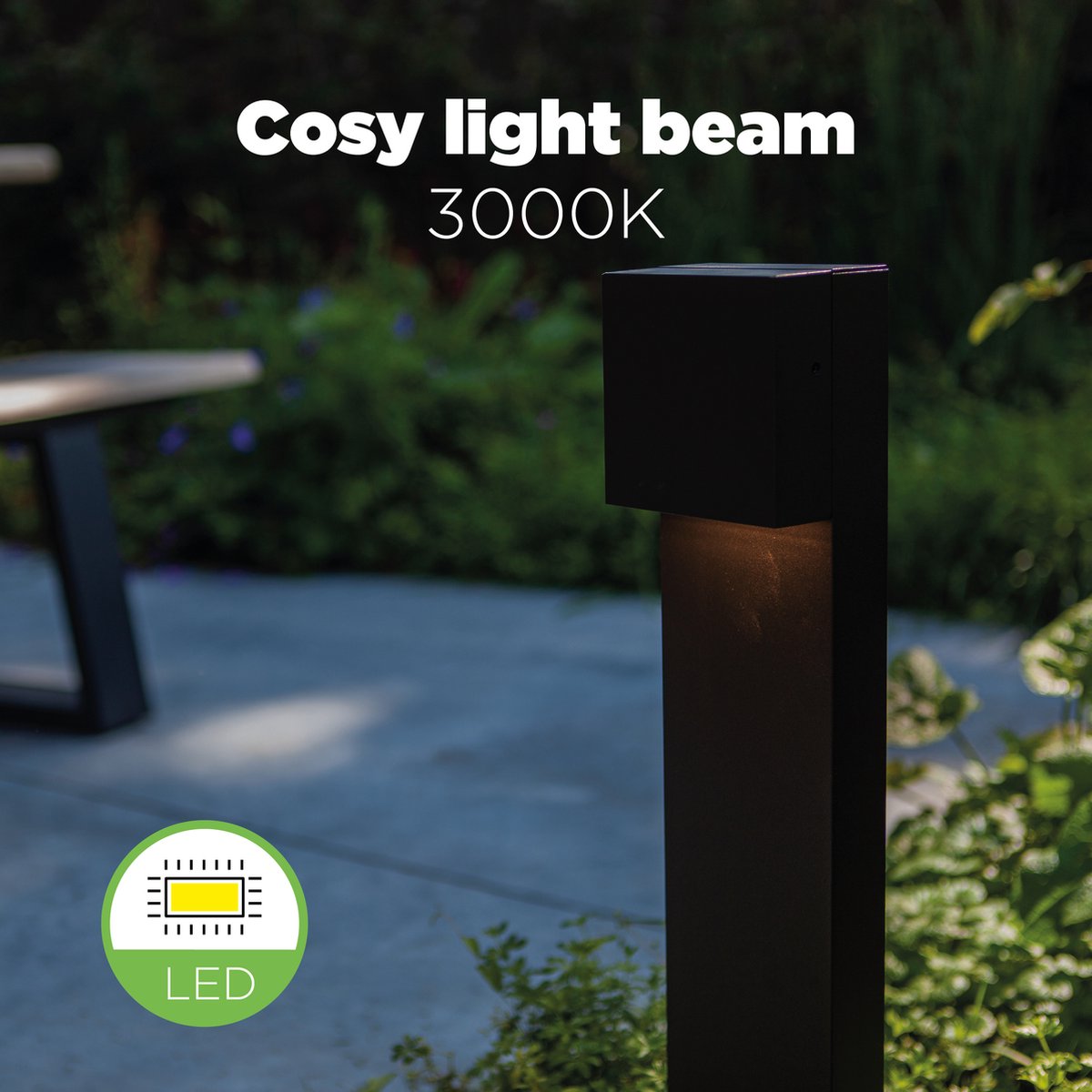 Lutec Gemini XF - LED tuinpaal padverlichting - Sokkellamp