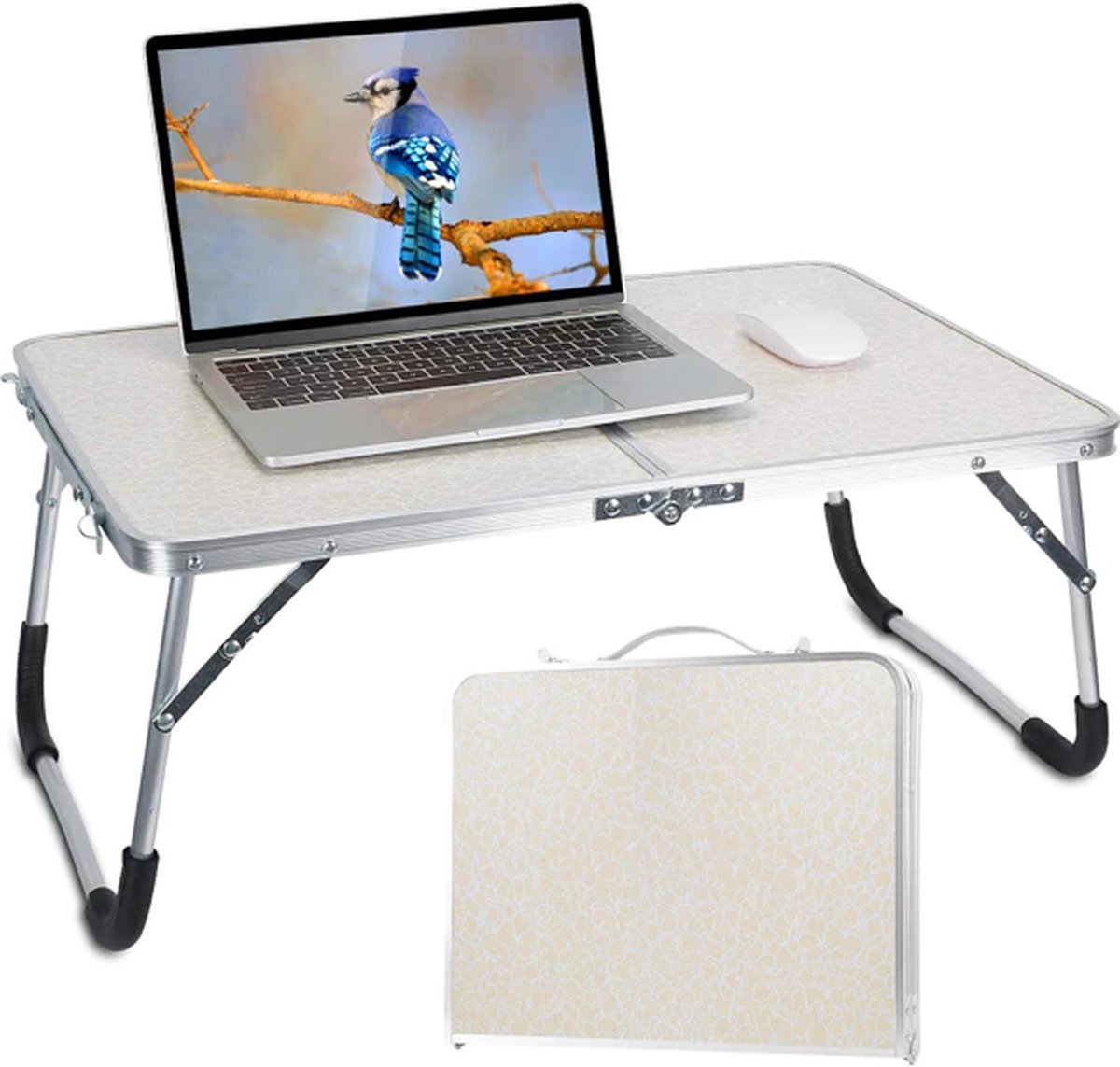Eleganca Laptoptafel - B60xD40xH26.5 cm - Laptopstandaard - Bedtafel - Banktafel - Klaptafel - Opvouwbare Tafel - Laptoptafel Verstelbaar - Ontbijttafel