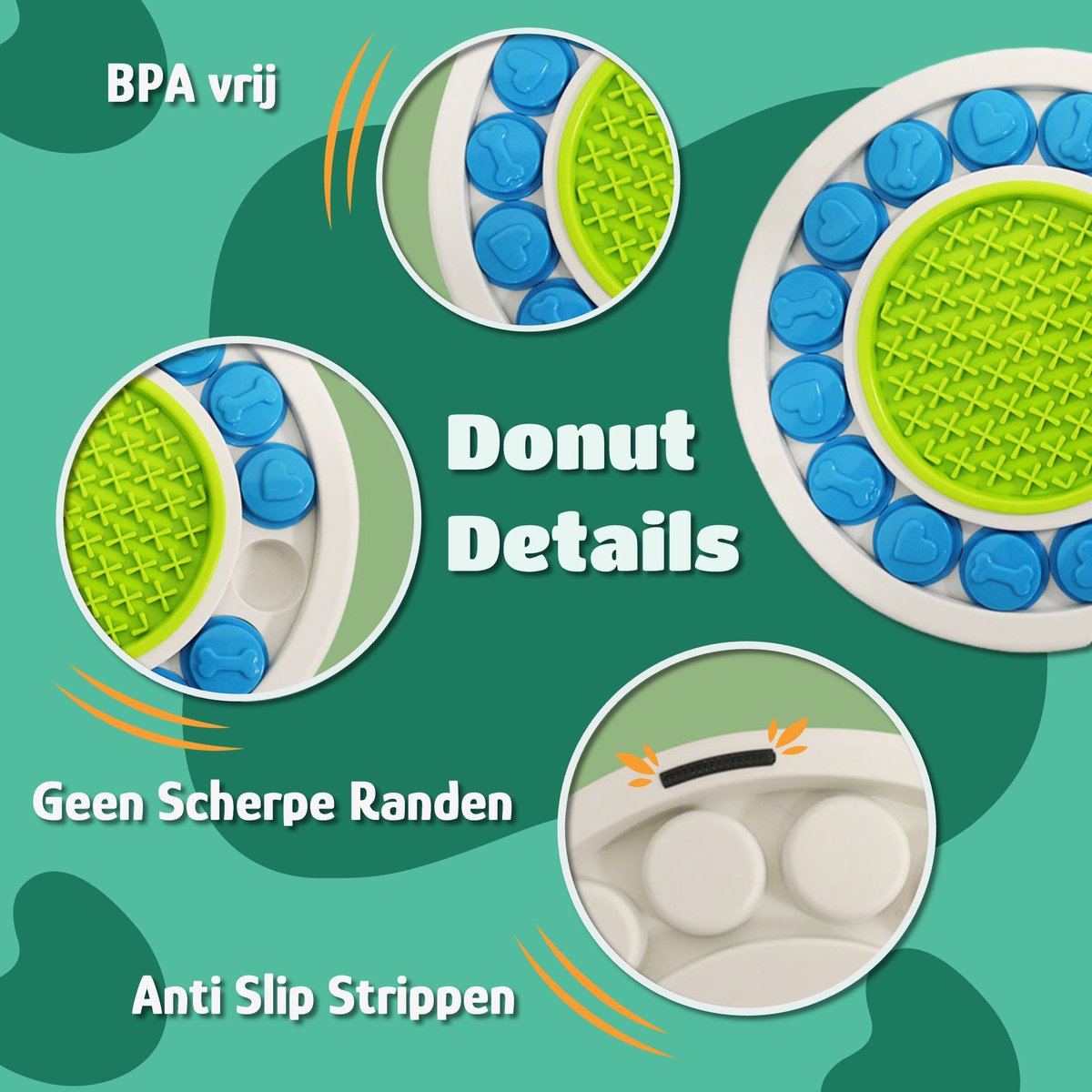 Mister Mill Puzzel Hond - Intelligentiespeelgoed Hond / Kat - Interactieve Hondenpuzzel - Denkspel Hond - Level 1 - Donut - Interactieve Hond - Interactief Kattenspeelgoed - 30 x 30 CM — afbeelding 3