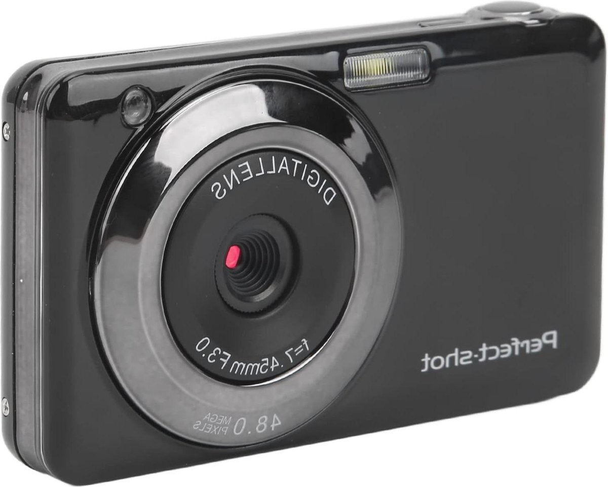 27-Inch 48 MP High-definition Digitale Camera met 8x Optische Zoom voor Vloggen USB Oplaadbaar LED-invullicht ABS Metalen Mini-compactcamera voor Kinderen Beginers Studenten - Zwart