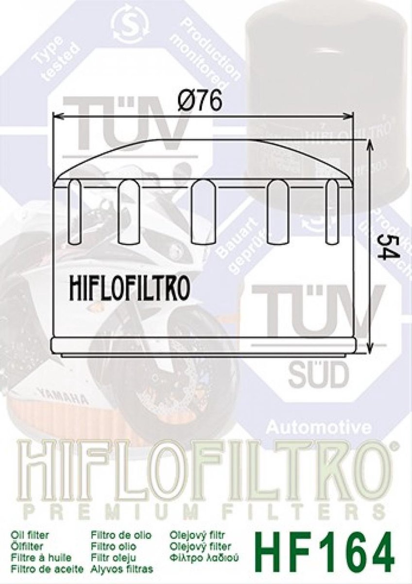 hiflofiltro oliefilter voor motorfiets bmw 1200 gs 2004 tot 2013 hf164 nieuw