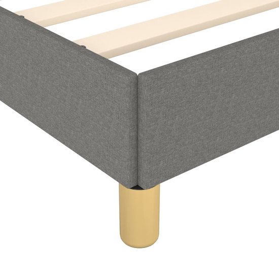 The Living Store Bedframe zonder matras 90x200 cm stof donkergrijs - Bed Frame - Donkere Kleuren - Houten Bed - Tweepersoonsbed - Slaapcomfort