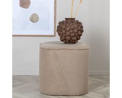 Venture - Home - Poef - Piff - 44x44x41 - cm - teddy - beige