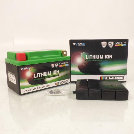 lithium skyrich batterij voor moto moto guzzi 850 v9 bobber 2016 ytx14-bs / hjtx14h-fp / 12v 4ah neuf