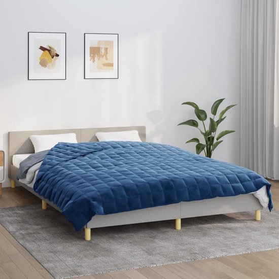 The Living Store Couverture lestée - Comfort - Couverture - 220x240 cm - Blauw