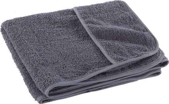 Serviettes de plage The Living Store - anthracite - 60 x 135 cm - tissu doux - antidérapantes - légères - lot de 4