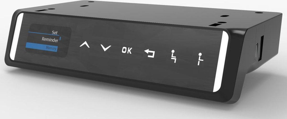 Zit-sta bureau Ypsos met Y-poot breed 180CM frame Zwart (RAL9005) blad Licht Eiken