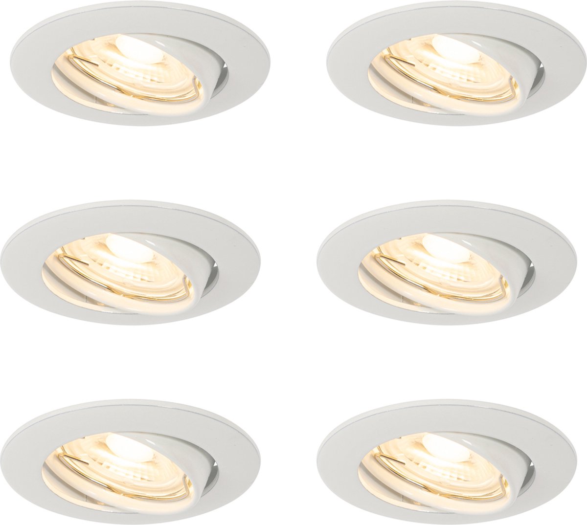 QAZQA edu - Moderne Inbouwspot - 6 lichts - Ø 6.2 cm - Wit - Woonkamer | Slaapkamer | Keuken