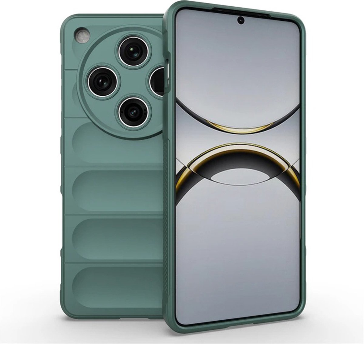 MobyDefend Hoesje - Geschikt voor Oppo Find X8 Pro - TPU Gripcase - Groen