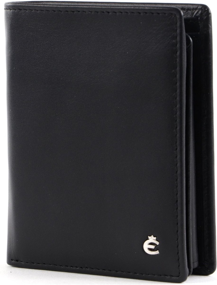 Esquire Leren Identiteitskaarthoesje Portemonnee Harry RFID Wallet High with Flap Black Zwart
