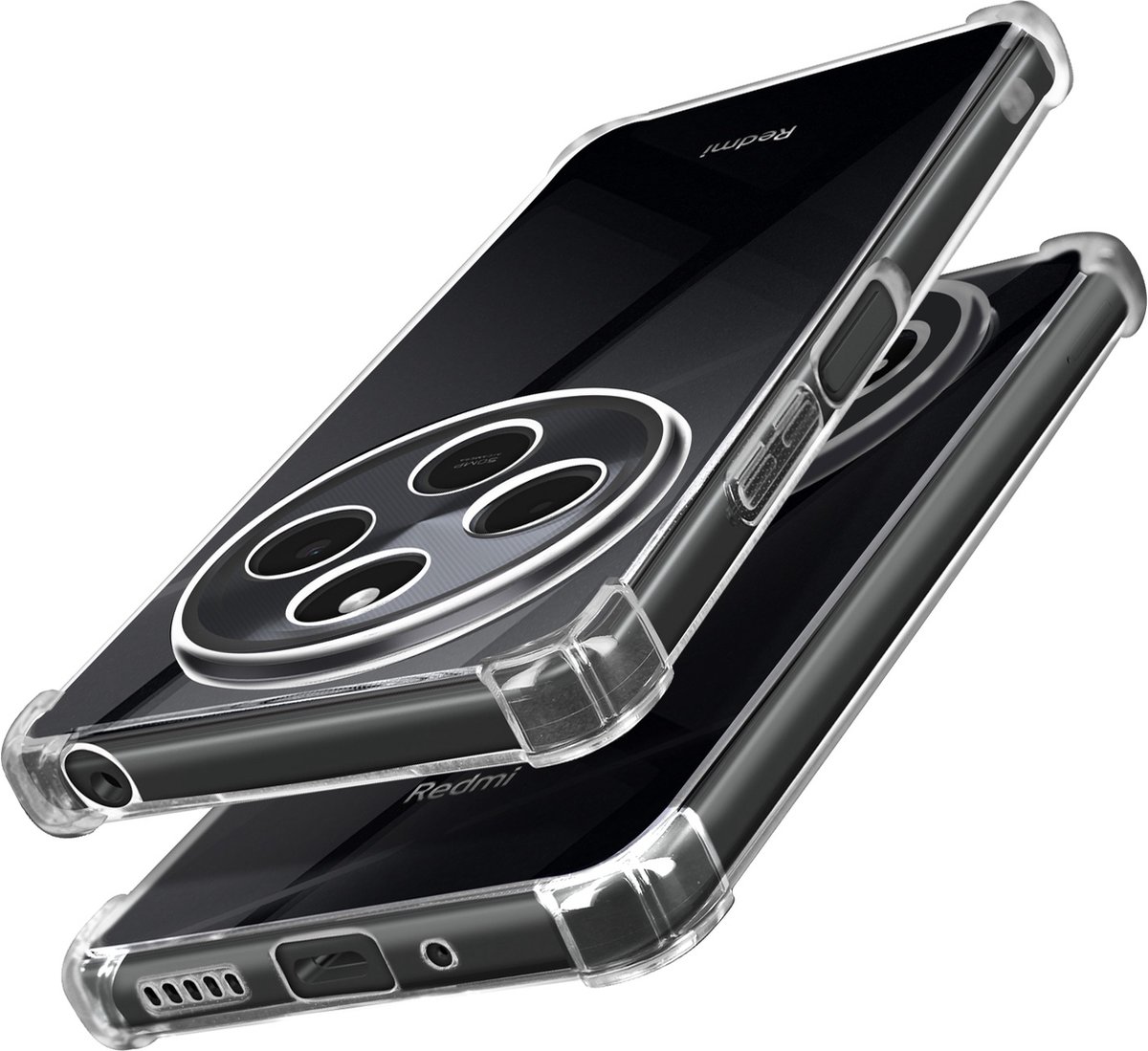Mayaxess, Hoesje voor Xiaomi Redmi 14C Schokbestendig en Krasbescherming, Transparant