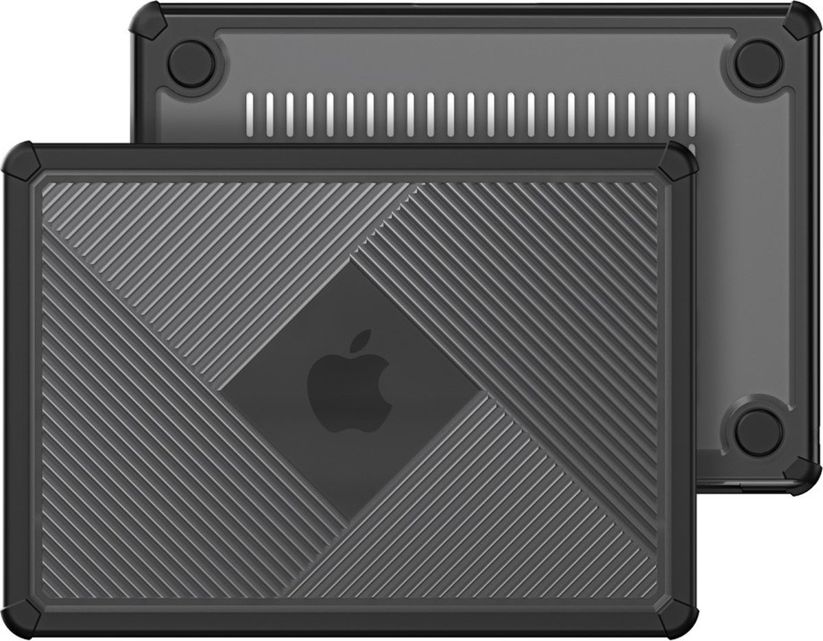 Dux Ducis Geschikt voor MacBook Pro 14 inch (2021-2026) Armor Pattern cover hoes - case - Zwart