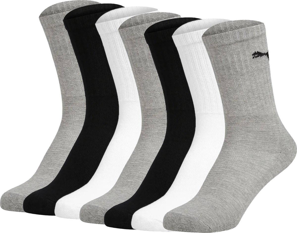 Puma JUNIOR Quarter Socks Tennissokken Sportsokken voor meisjes en jongens 7 paar Zwart