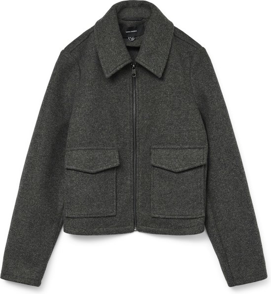 Vero Moda Jas Vmsafir Short Jacket Ga Noos 10331731 Dark Grey Melange Dames Maat - XL