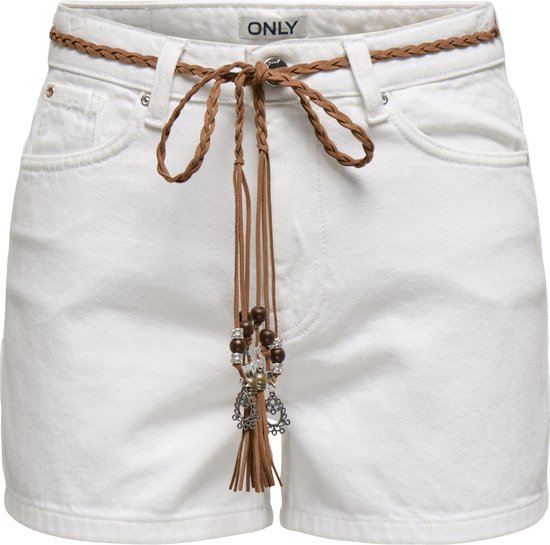 Only Pantalon Onlkelly Hw Shorts Dnm Azg Noos 15221469 White Denim Dames Taille - M