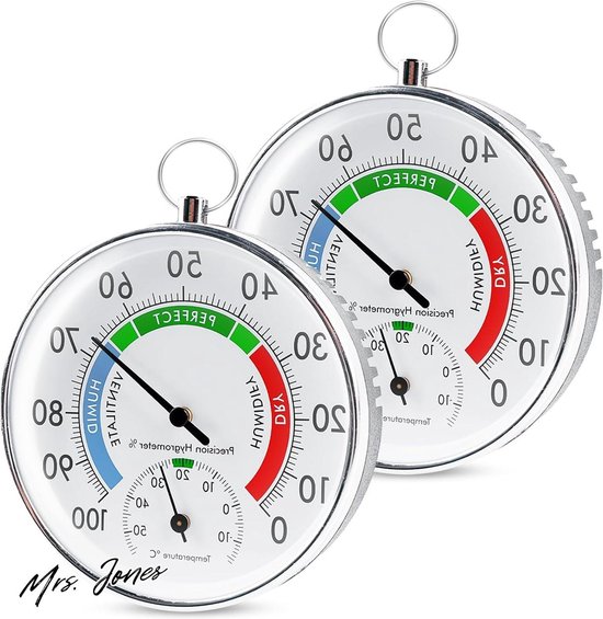 Mrs. Jones Thermo-hygrometer 10 cm thermometer voor buiten hygrometer ...