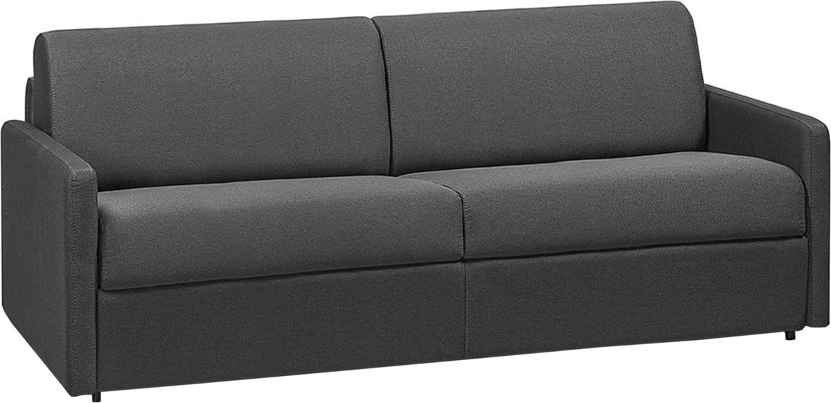 Vente-unique Vierzitsslaapbank express van stof CALIFE - Grijs - Slaapoppervlak 160 cm - Matras met vormgeheugen 22 cm