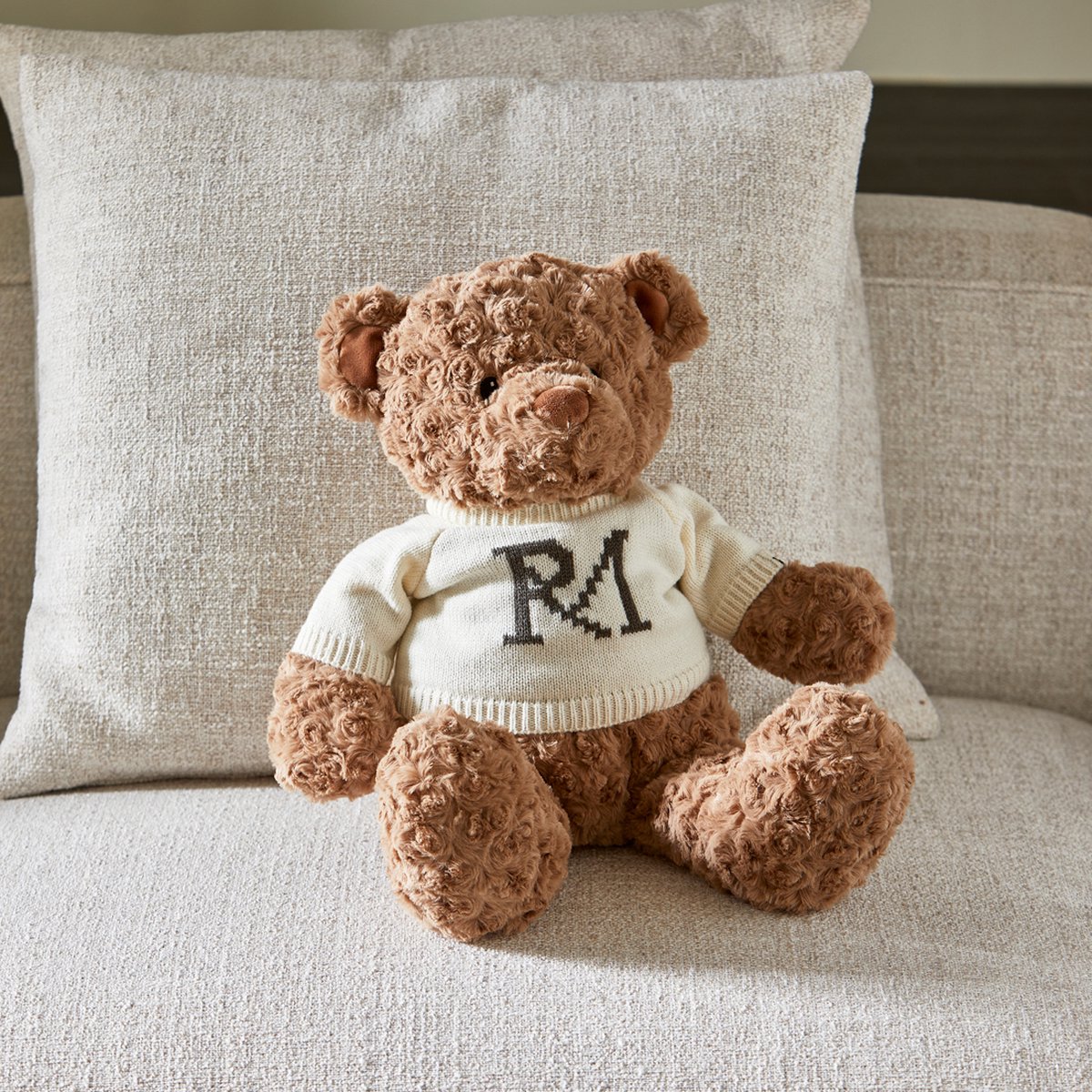 Riviera Maison Archie Beer - Knuffel van 50 cm - Bruin Polyester Valentijn Hart Love