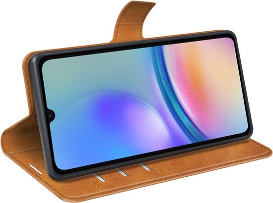 Coverup Deluxe Book Case - Convient pour Samsung Galaxy A05s Case - Marron