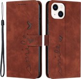 Coque iPhone 15 - Coverup Smile Book Case - Marron