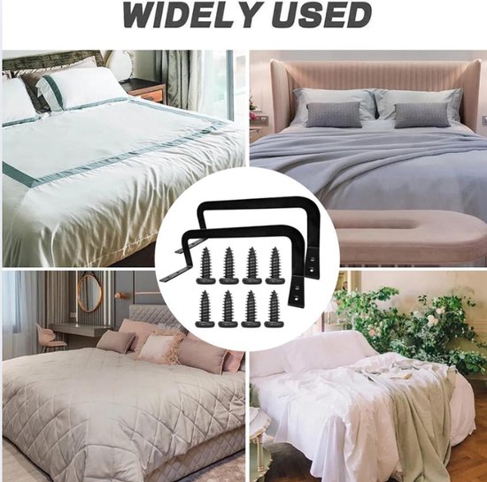 Mattress Holder, Anti-Slip Stopper, Metaal Matrasbeugel voor Verstelbare Bedden, Houdt Matras Topper op Zijn Plek, Set van 2 — afbeelding 2