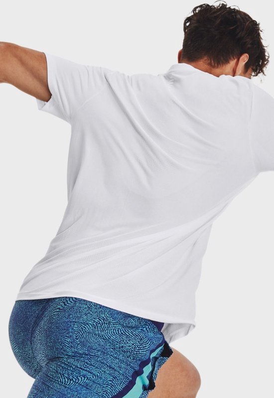 Under Armour - T-shirt sans couture Stride blanc.