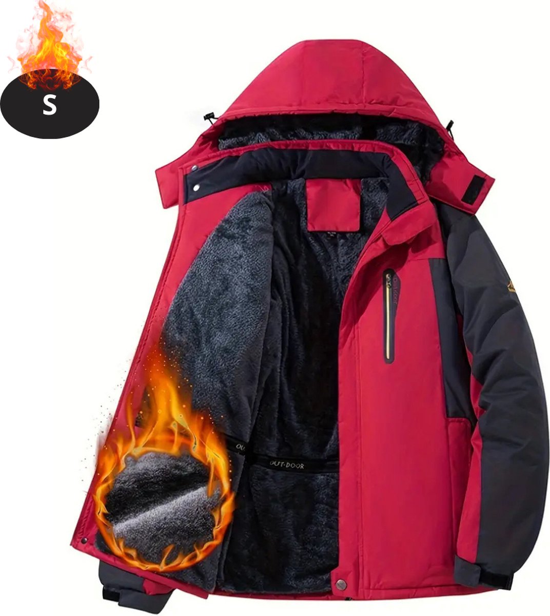 Bovista Skipak SkiBroek Skijas Ski Suit Wintersport Heren Winter Warm Fleece Rood