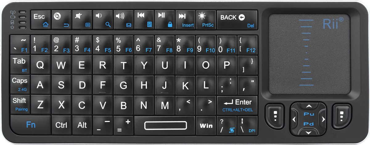 HP Rii K06 Mini: Compact Wireless Keyboard met Touchpad thumbnail 3