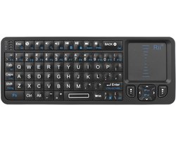 Rii K06 Mini Bluetooth Keyboard,Backlit 2.4GHz Wireless Keyboard with IR Learning, Portable Lightweight with Touchpad Compatible with Android TV Box, Mac, Laptop, Windows, Tablet(BT and 2.4G Version)