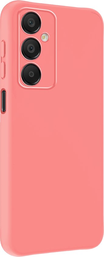 Roze telefoonhoes met uitsparingen voor de camera.
