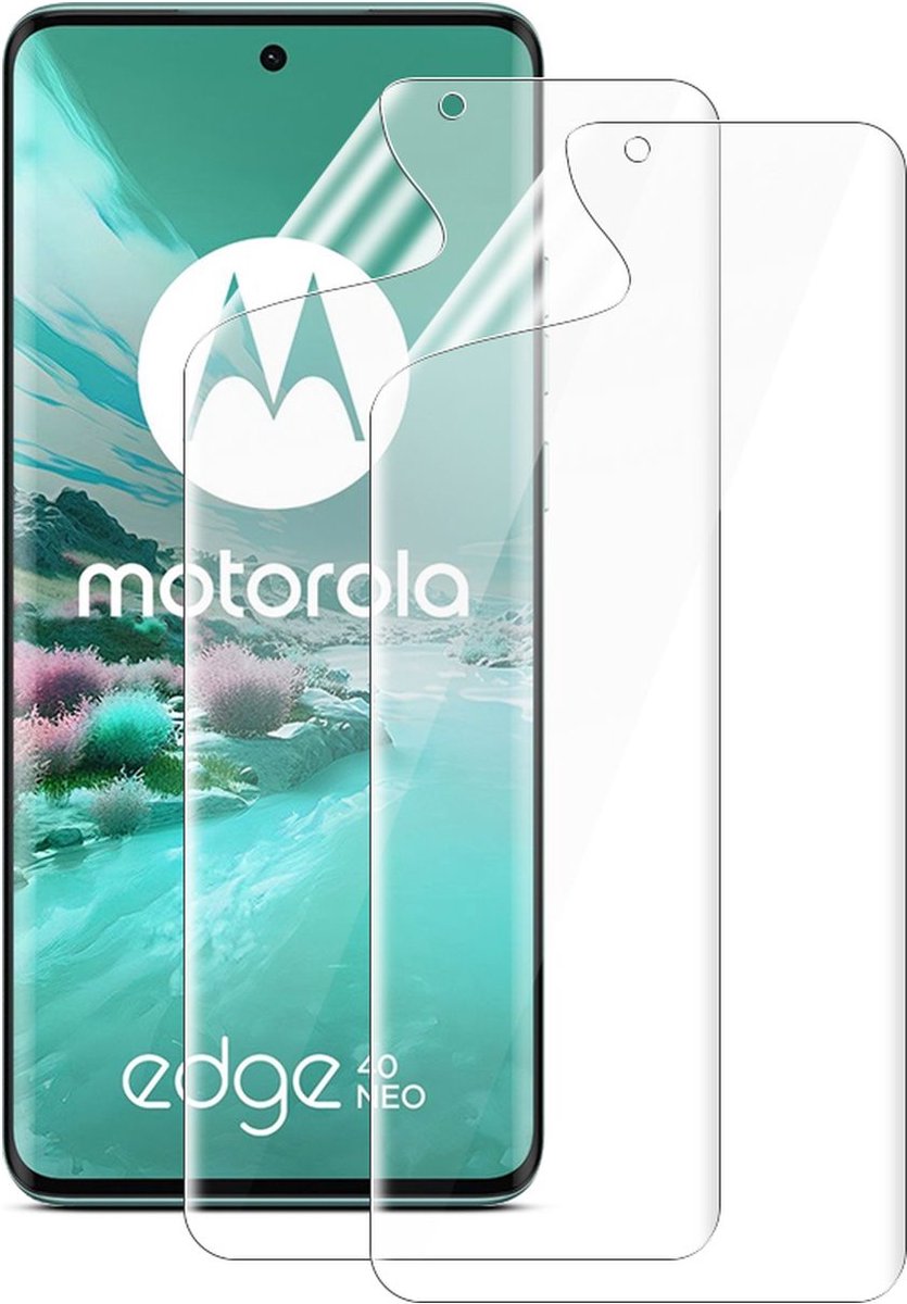 GrizzlyCoat Screenprotector geschikt voor Motorola Edge 40 Neo Hydrogel TPU | GrizzlyCoat Screenprotector - Case Friendly + Installatie Frame (2-Pack)