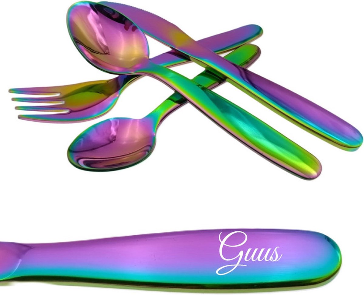 Goedkoopste Kinderbestek Met Naam Gravering - Guus - Olie