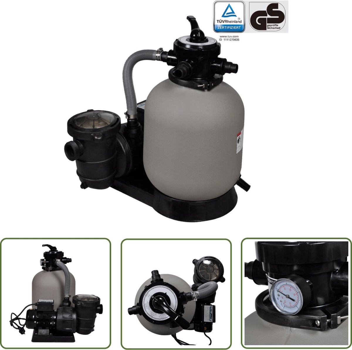 vidaXL Zandfilterpomp – Zwembadfilter – Zandfilterpomp 600 W 17000 L/u – Zwembadpomp – Zwembadonderhoud – Poolfilter