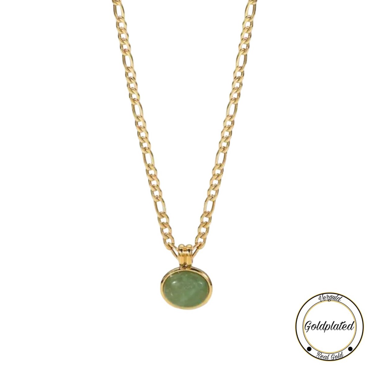 Borasi Agaat Edelsteen Ketting | Agaat Edelsteen | Goldplated | Goudkleurig | Dames Ketting | Vrouwen Ketting | Dames Sieraden |