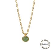 Borasi Agaat Edelsteen Ketting | Agaat Edelsteen | Goldplated | Goudkleurig | Dames Ketting | Vrouwen Ketting | Dames Sieraden |