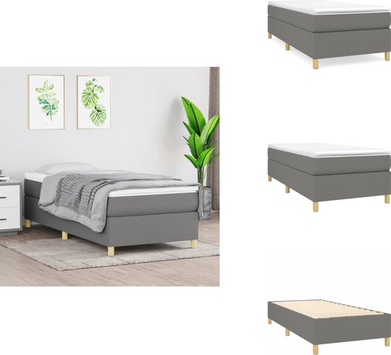 Bedframe stof donkergrijs 120x190 cm | -nl