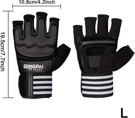 Nivard Gants MMA - Gloves - Gants de Sparring - Hommes - Femmes - Grappling - Gants de boxe - Gants de Combat - Zwart - L